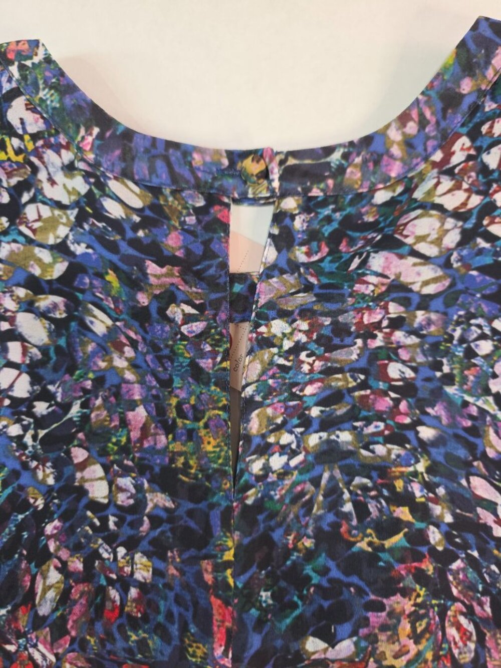 New Cabi Sophistication Sleeveless Blouse Stained Glass Blouse Floral Medium #30 - Picture 7 of 7